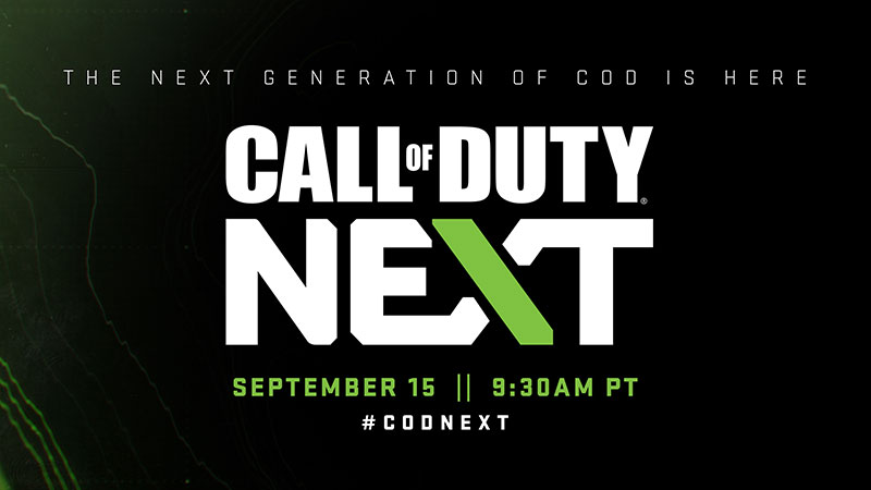 Call of Duty Next - Guarda qui l'evento live di Giovedì 15 Settembre!