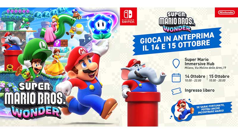 Apre al pubblico il Super Mario Immersive Hub, 14 e 15 ottobre, a Milano