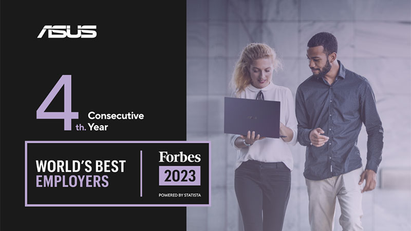 ASUS nella lista Forbes dei migliori datori di lavoro al mondo per la quarta volta