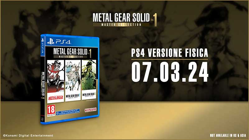 METAL GEAR SOLID: MASTER COLLECTION Vol. 1 - Arriva la versione retail per PS4