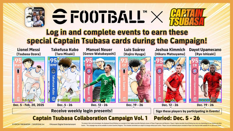 eFootball - Comunicato Ufficiale Konami su Collaborazione Captain Tsubasa