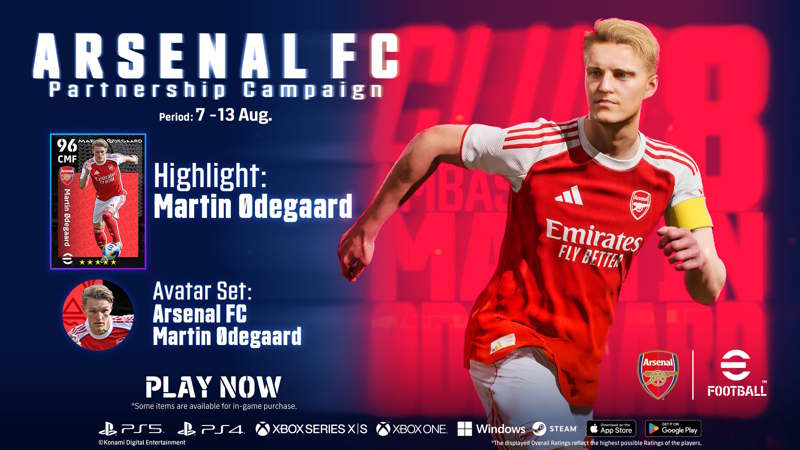 eFootball: KONAMI e Arsenal annunciano l'estensione della partnership pluriennale