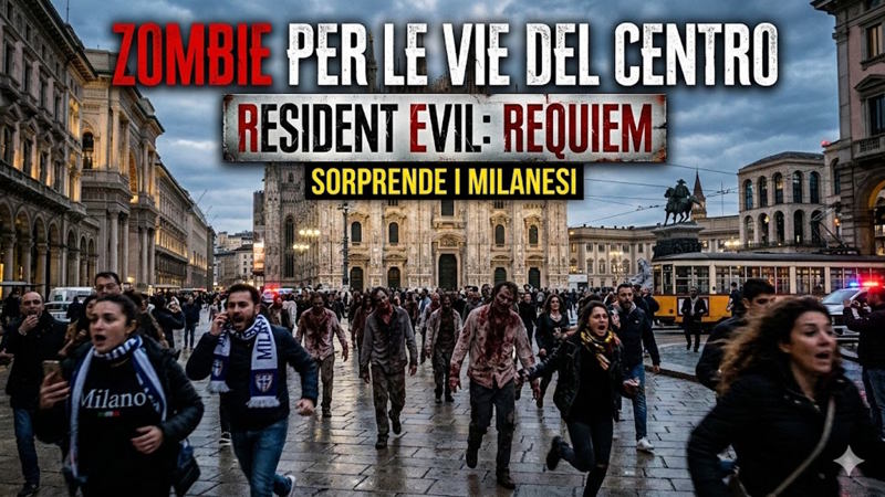 Zombie per le vie del centro: Resident Evil Requiem sorprende i milanesi