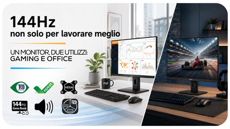 MSI lancia la nuova gamma di monitor a 144Hz: produttività e gaming in un unico ecosistema
