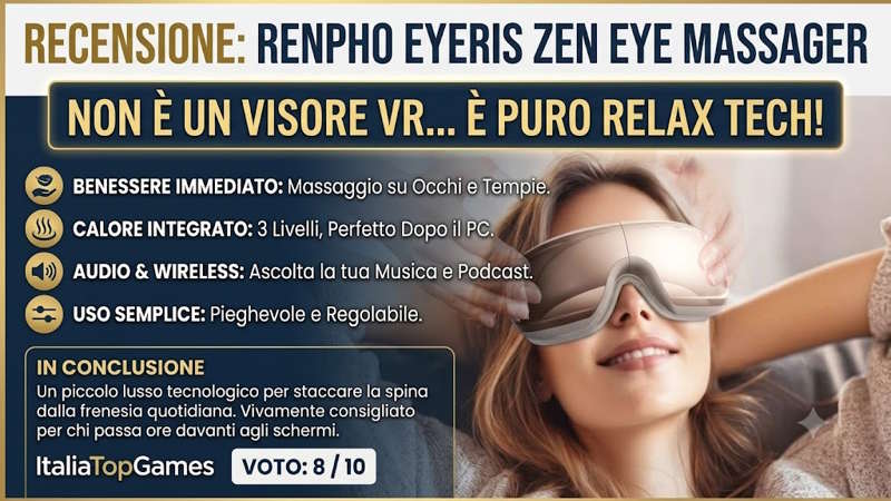 Renpho Eyeris Zen Eye Massager Recensione: massaggi hi-tech!