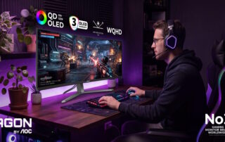 AGON by AOC torna a gamescom con due nuovi monitor QD-OLED da 34 e 48,9 pollici