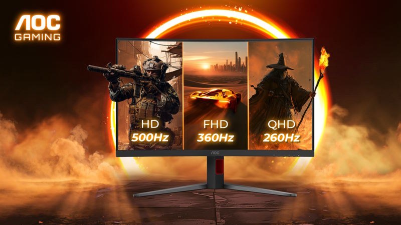 AOC GAMING CQ32G4ZA: arriva il monitor con Triple Refresh Rate, fino a 500 Hz per il gaming competitivo