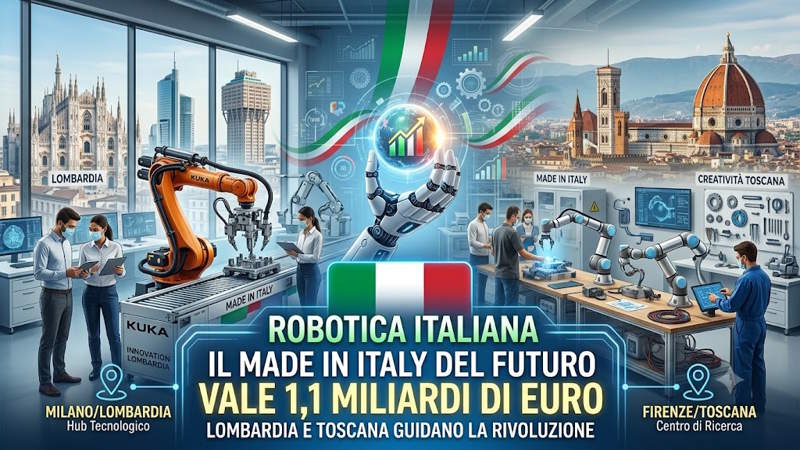 Robotica italiana, il Made in Italy del futuro vale 1,1 miliardi di euro: Lombardia e Toscana guidano la rivoluzione