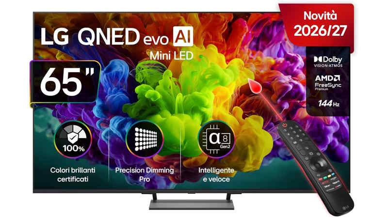 LG QNED evo MiniLED da 65 pollici a 899 euro: 500 euro di sconto su una TV 4K che strizza l'occhio ai gamer