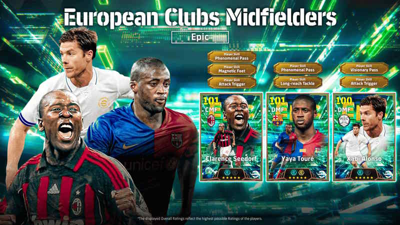 eFootball 2027: tre leggende Seedorf, Yaya Touré e Xabi Alonso da provare a prendere con il giro gratis